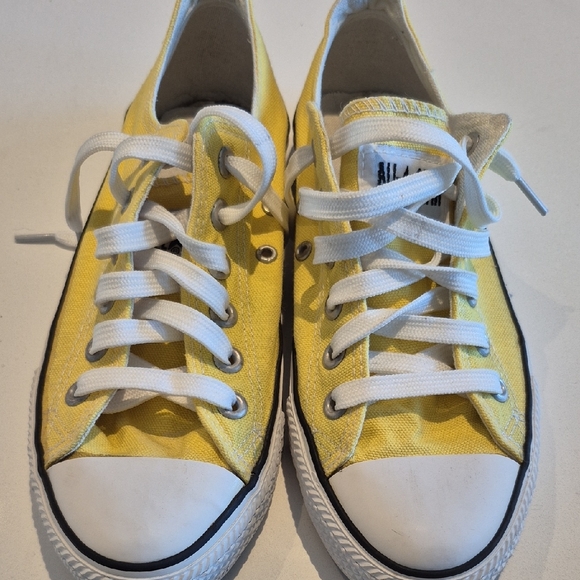 Converse Shoes - Converse All Star Yellow Canvas Sneakers with White Laces